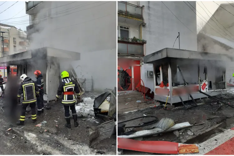 VIDEO. Plăcintăria unui clujean a fost spulberată de o explozie. Ce ar fi declanșat deflagrația. Pompierii vorbesc despre pagube însemnate