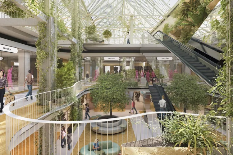 FOTO. Cum ar putea arăta Sora Shopping Center. Centrul orașului ar vibra altfel într-o oază de lumină și vegetație 