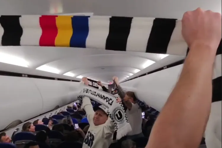 VIDEO. Moment de milioane în avion! Pilotul Wizz Air cântă pentru fanii U-BT și transformă avionul în tribună: „Stimați pasageri, am un mesaj important”