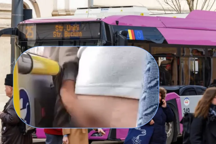 VIDEO. Polițiștii îl caută pe bărbatul care a scandalizat azi Clujul, că se autosatisfăcea în troleibuz în fața unei fete. Imagini interzise minorilor