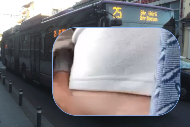 VIDEO. Scenă șocantă în troleibuz la Cluj: Bărbat filmat când se autosatisface în fața unei minore. Avertisment: Imagini interzise minorilor!