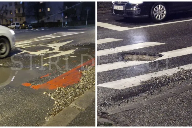 Pericol la fiecare pas! Zeci de mașini sunt avariate de gropile de pe strada din cartierul Mărăști FOTO