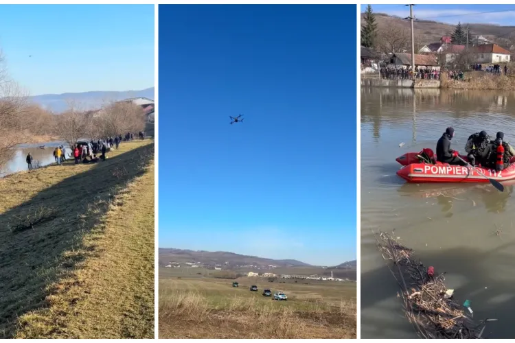 VIDEO. Mobilizare incredibilă pentru găsirea băiețelului care a căzut în Someș: S-au trimis patrule terestre, scafandrii și drone
