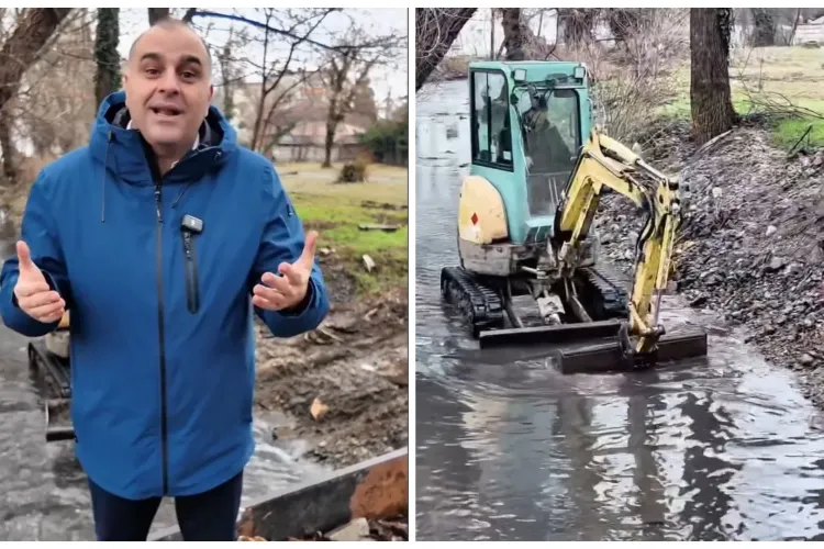 Clujul intră în curățenie generală înainte de sezonul ploilor: Canalul Morii și mai multe pârâuri sunt curățate pentru a preveni inundațiile - VIDEO