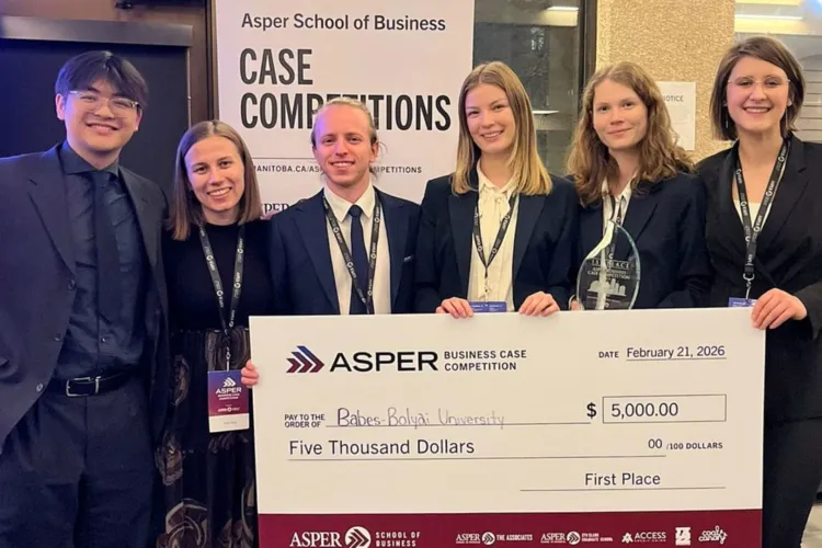 Studenții de la UBB Cluj cuceresc Canada: Locul I la Asper Business Case Competition 2026 și premiu de 5.000 de dolari după o victorie incredibilă