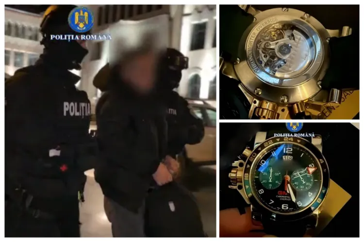VIDEO. Hoț de lux, căutat de aproape doi ani, prins la Cluj cu două ceasuri mega-exclusiviste la el. Unul se vinde cu peste 20.000 de dolari
