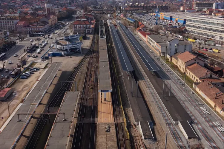 VIDEO. Noua Gară din Cluj-Napoca prinde contur. Imagini spectaculoase din dronă cu șantierul. De aici vom ajunge la Oradea în timp record