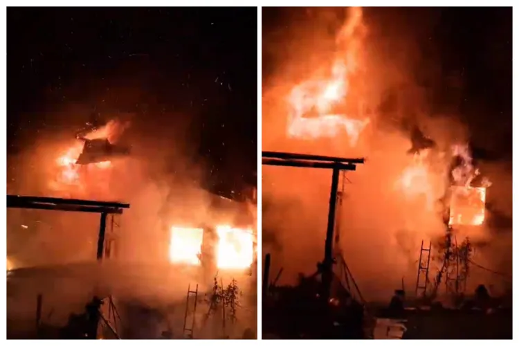 VIDEO. Incendiu de proporții azi-dimineață la o cabană din Cluj. Focul s-a manifestat generalizat. Vezi imagini VIDEO dramatice cu focul care a distrus tot