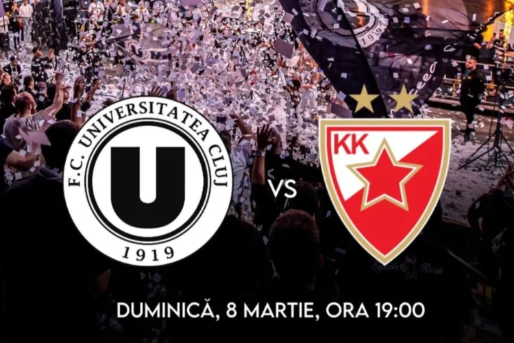 U-BT Cluj-Napoca oferă 10 invitații duble pentru meciul cu Steaua Roșie Belgrad: Fanii pot ajunge gratuit în tribune dacă participă la giveaway