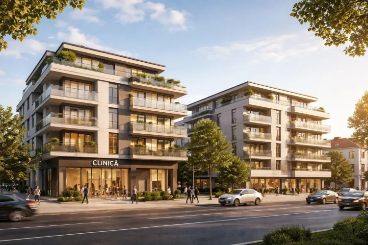 Proiect imobiliar major pe Bulevardul 21 Decembrie 1989 din Cluj-Napoca: blocuri de până la patru etaje și spații medicale, propuse în zona centrală