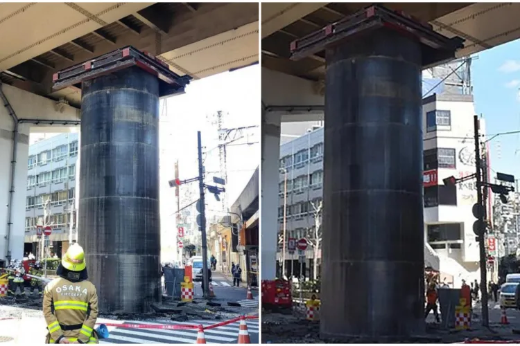 Un cilindru misterios a ieșit brusc din pământ într-un mare oraș al lumii și a blocat circulația. Are înălțimea unui bloc de patru etaje