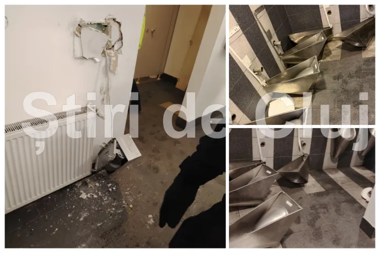 Video. Vandalism! Băile de la Cluj Arena distruse după derby-ul „U” Cluj – CFR Cluj. U-iștii îi acuză pe suporterii din Gruia că au făcut dezastru total