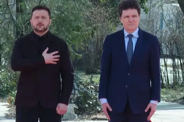 Președintele Ucrainei, Volodimir Zelenski, primit cu onoruri militare la Palatul Cotroceni VIDEO