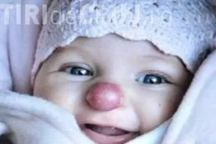 O fetita s-a nascut cu nas de clovn FOTO