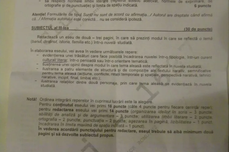 Bac 2011, sesiunea de toamna: Vezi subiectele la Limba Romana