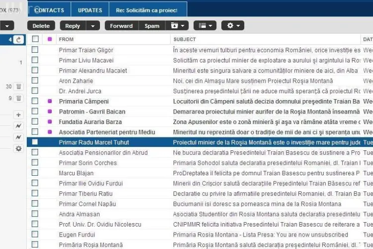 "Cianuratii" de la Rosia Montana, "otravesc" zilnic e-mail -urile romanilor cu mesaje de tip spam