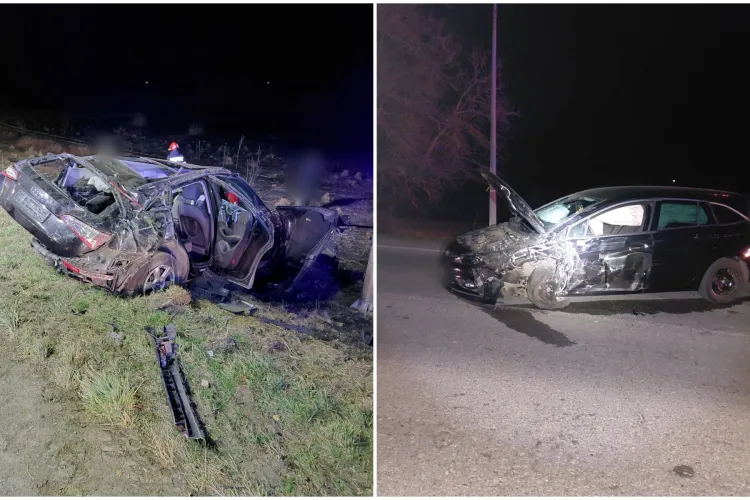 Accident la ieșire din Huedin spre Beliș, în județul Cluj. Un tânăr de 18 ani a ajuns la spital după impactul dintre două mașini