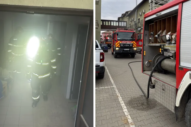 Incendiu într-un hotel din Cluj! Flăcările au izbucnit de la un aparat din bucătărie: Intervenție de urgență cu două autospeciale și echipaj SMURD