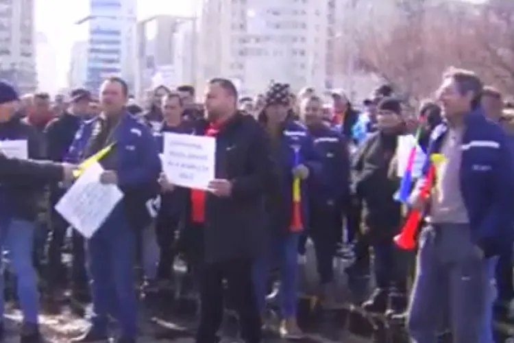 Criză majoră în minerit! Protest masiv la București pentru salvarea locurilor de muncă