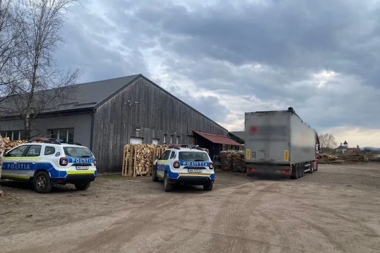 Șofer oprit în Cluj cu un transport de lemn „umflat” în acte! Polițiștii au descoperit diferențe importante la control: Amendă și confiscare imediată