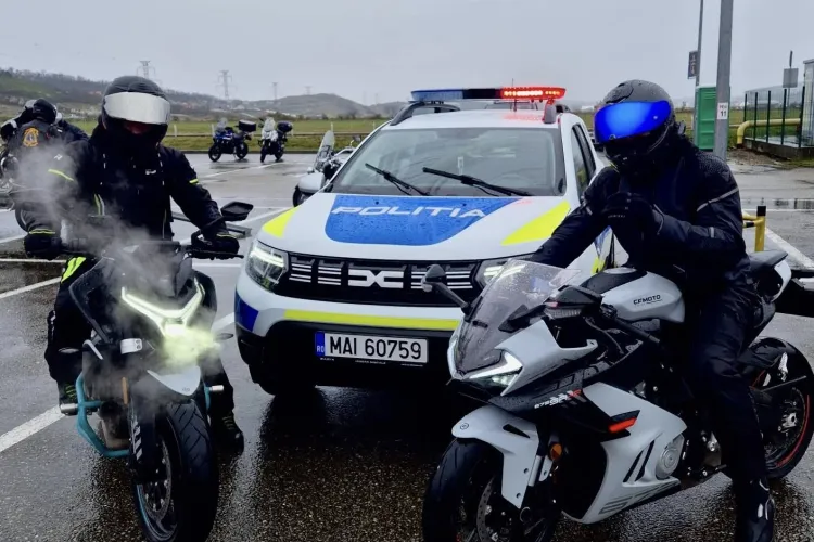 Polițiștii clujeni au ieșit în stradă alături de motocicliști! Ce mesaje transmit șoferii care nu îi văd la timp în trafic: „Siguranța depinde de fiecare d