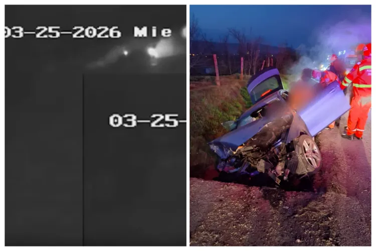 VIDEO Accident LIVE. Un clujean de 20 de ani rănit, după ce s-a înfipt azi-dimineață cu mașina într-un cap de pod. Momentul impactului surprins LIVE