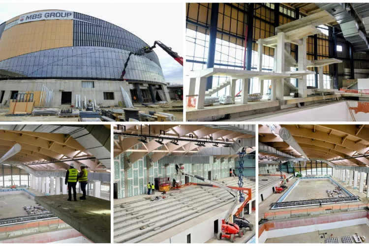 Lucrările avansează în forță la bazinul de înot din Borhanci: Peste 75% realizat și tot mai aproape de finalizare. Ce dotări îi așteaptă pe clujeni