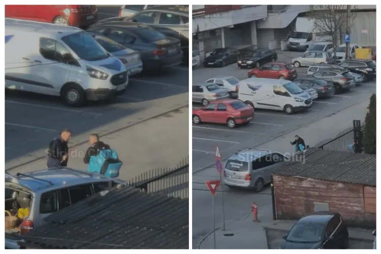 VIDEO. Șoferul agresiv care l-a bătut cu ranga pe un curier a fost reținut de polițiști pentru 24 de ore. Era să-l calce cu mașina! Ce a declanșat atacul