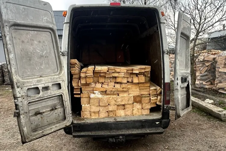 „Cadou” de Paște de la polițiștii din Cluj! Un bărbat prins cu lemn, dar fără acte pentru el: La final a rămas fără cherestea și cu o amendă