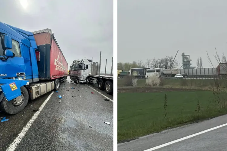 Circulație blocată pe la intrare în Cluj după un accident cu două TIR-uri: Când este preconizat că se reia circulația