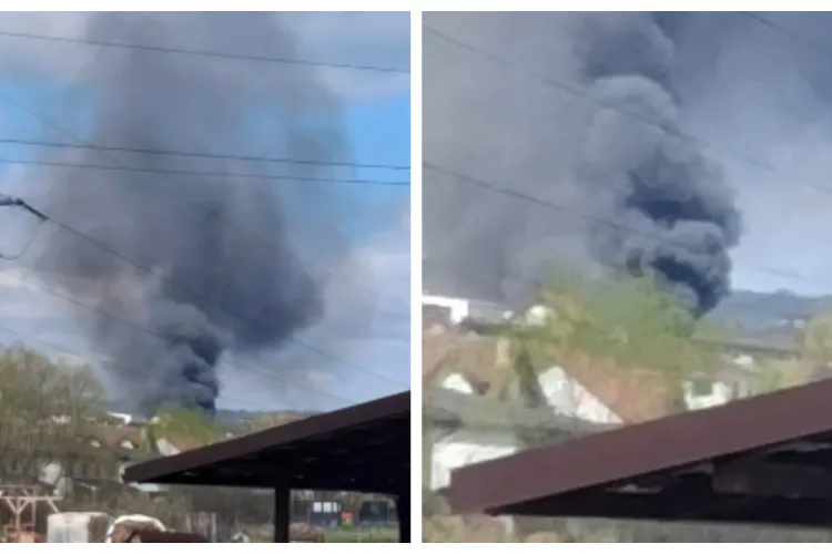 Incendiu în Cluj! Mai multe bunuri au fost distruse pe zeci de metri pătrați! Pompierii au intervenit de urgență VIDEO 
