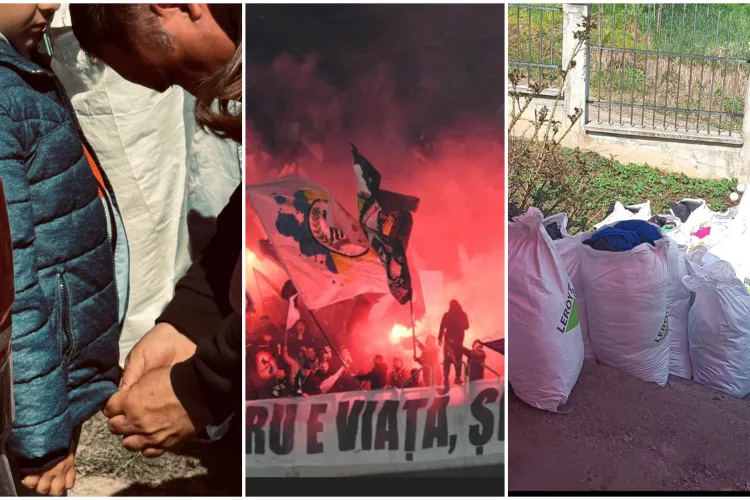 FOTO. Suporterii „U” Cluj fac minuni înainte de Paște. Donații pentru oameni nevoiași: „Spiritul de echipă nu se oprește pe stadion”