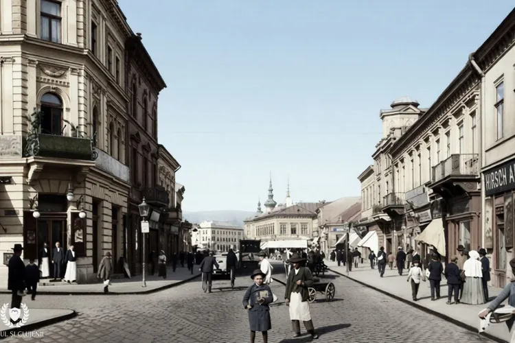 FOTO. Recunoașteți locul? Imagini de colecție cu cea mai îndrăgită stradă din Cluj-Napoca. Acum 100 de ani, centrul orașului era cu adevărat o bijuterie