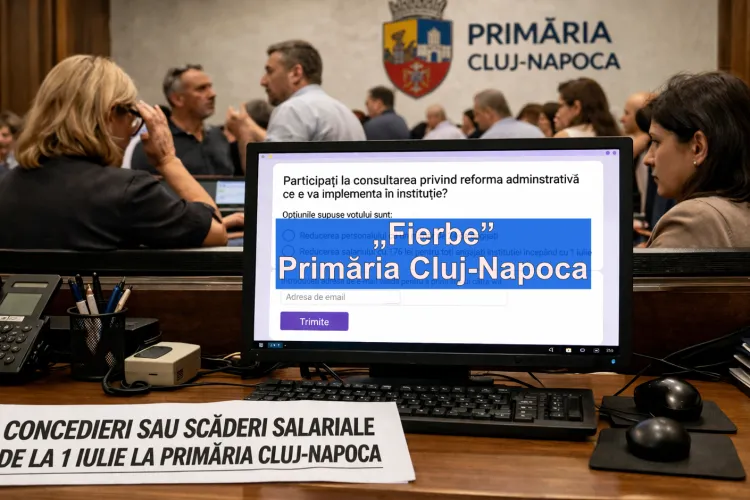 „Fierbe” Primăria Cluj! Angajații puși azi să aleagă prin vot: 24 de angajați pleacă sau reducem toate salariile? UPDATE: Vezi cum au votat