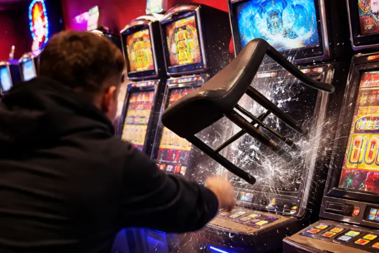 Clujean cu nervii „explodați” la păcănele: A aruncat cu scaunele în aparatele de jocuri, după ce a pierdut toți banii. A făcut praf aparatele. De două ori!