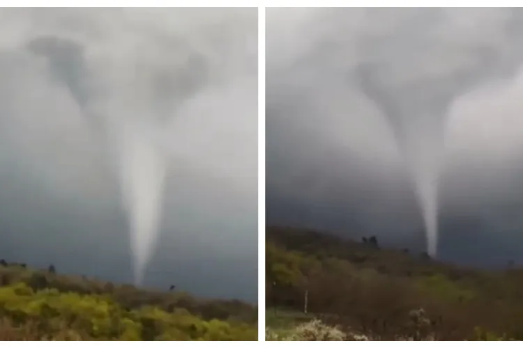 VIDEO. Alertă meteo aproape de Cluj! O tornadă s-a format din senin într-o comună și a speriat locuitorii din zonă