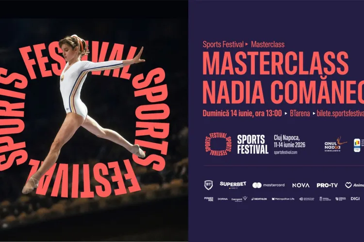 Nadia Comăneci vine la Cluj-Napoca la Sport Festival 2026! Campioana care a schimbat istoria sportului va susține un Masterclass: „Vă aștept”