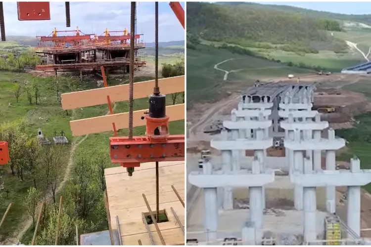 VIDEO. Lucrare impresionantă pe șantierul Autostrăzii Transilvania, într-un punct cheie. Lucrările sunt extrem de complexe și vor dura mai multe luni