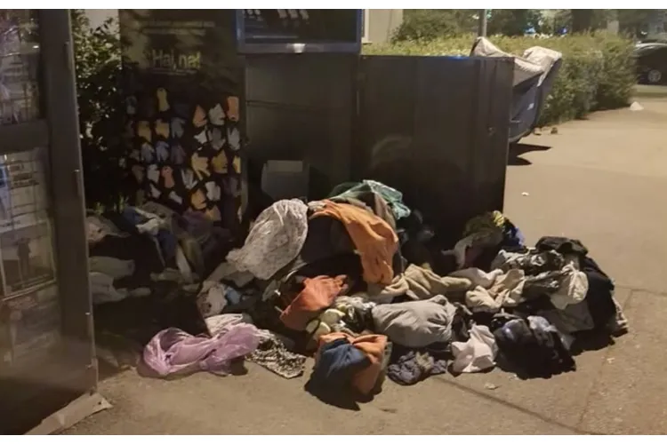 Containerele „Hai, Na!” din Cluj-Napoca sunt transformate în focare de mizerie și haos: „Este a nu știu câta oară când se întâmplă așa” FOTO 