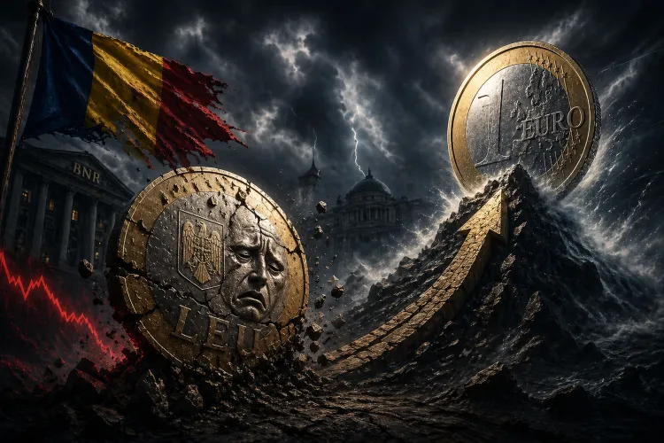 Leul se depreciază puternic în plină criză politică. Euro se apropie de recordul istoric în timp ce românii pierd bani în fiecare secundă 