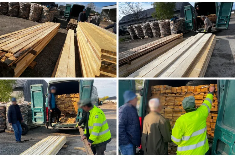 Transport „umflat” cu lemn, descoperit în miez de noapte: Polițiștii clujeni au găsit o cantitate uriașă de lemn în plus. Amenda a fost pe măsură