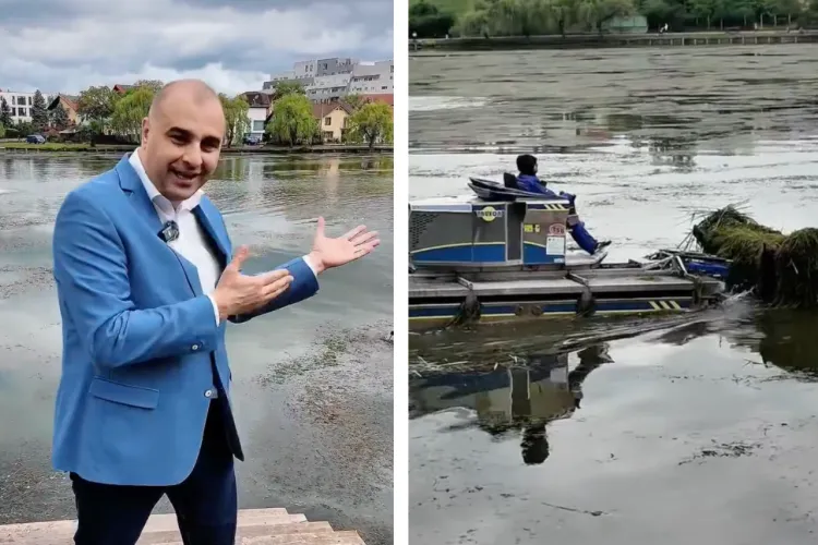 VIDEO. Lacul 1 din Gheorgheni scapă de mirosul de alge! Viceprimarul Dan Târcea anunță intervenții mai rapide ca niciodată: „Am decis să acționăm”