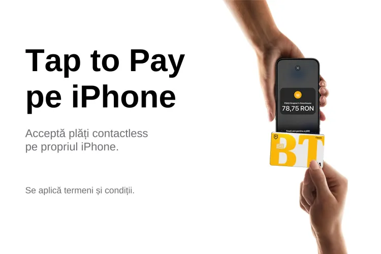 De azi, încasezi bani direct pe telefonul iPhone: Tap to Pay de la Banca Transilvania permite plăți contacless direct pe telefon, fără alte echipamente