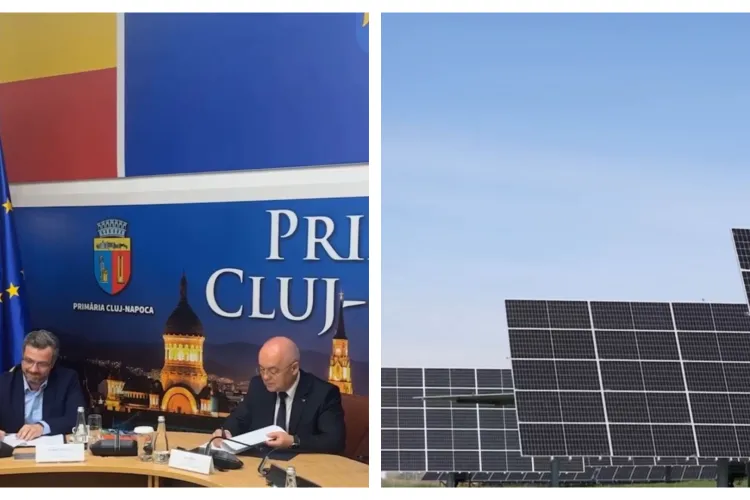 Clujul își face propria „uzină verde”! Emil Boc anunță un parc fotovoltaic cu peste 6.900 de panouri: „Echivalentul a 140.000 de copaci maturi” VIDEO
