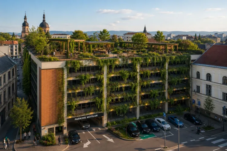15 milioane de lei pentru o „grădină suspendată” pe Parkingul Moților! Primăria vrea terasă verde, plante pe fațadă și zone de relaxare în centrul orașului