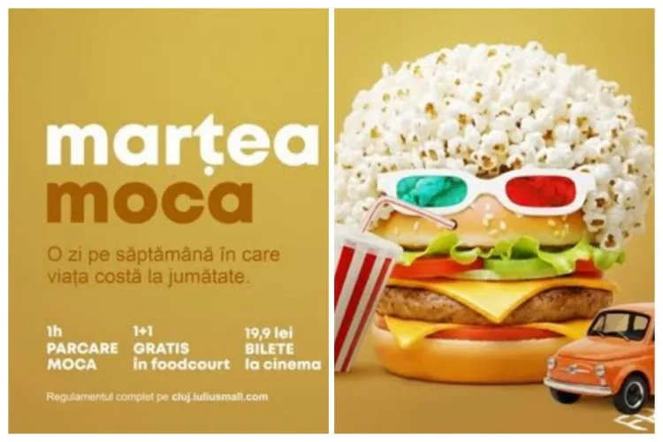 Marțea Moca vine cu cele mai tari oferte la Iulius Mall Cluj! Du-te mâine și primești dublu: 1+1 la Burger King, Mesopotamia, Chopstick și multe altele