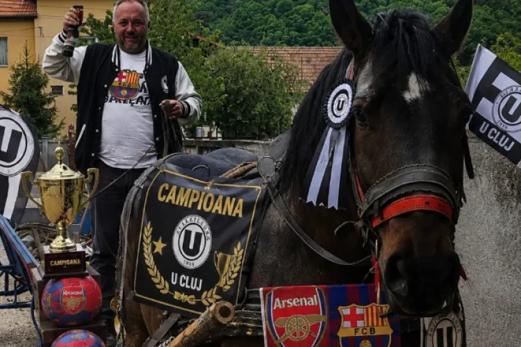 Nebunie înainte de finala Cupei României! Un fan U Cluj face deplasarea la Sibiu cu căruța și pălinca pregătită: „Să ne bucurăm de magia fotbalului”