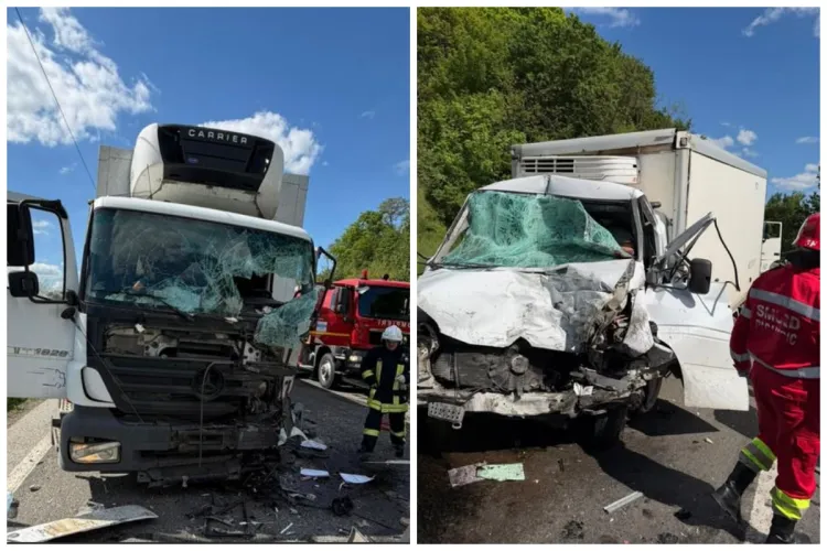 Accident cumplit! Impact frontal între un camion condus de un clujean și o autoutilitară. Un tânăr de 33 de ani a decedat FOTO