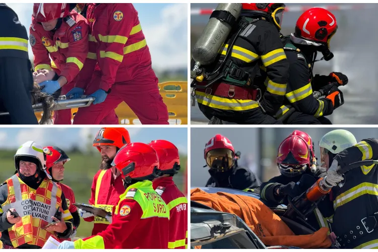 VIDEO. Accident extrem de grav simulat pe Autostrada A3! Salvatorii din Cluj și Mureș au intervenit contra cronometru pentru salvarea a 14 victime