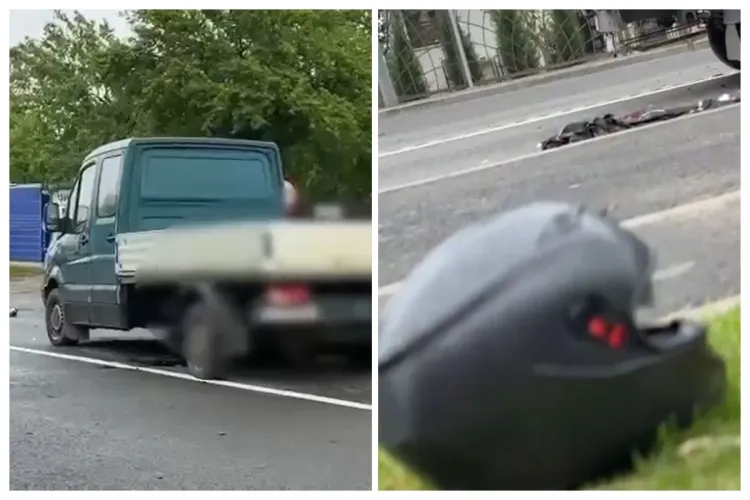 VIDEO. Accident șocant în Cluj: Motociclist în stop cardiorespirator după impactul violent cu o autoutilitară. Mobilizare de urgență a autorităților!